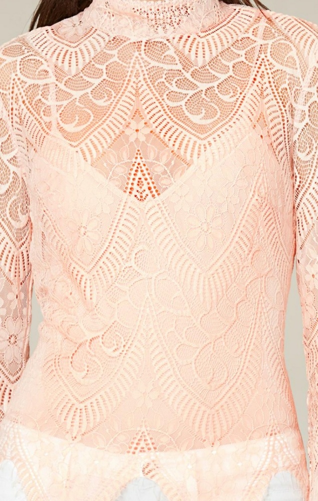 NEW! Bebe mock neck lace tunic